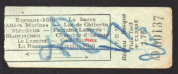 Bayonne  Ticket Plein Tarif  RESEAU BASQUE   (PPP46060 / B)) - Europa