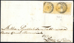 Cover 1852, Lettera Da Belluno (LOV Punti 4) Del 20.9 Per Lozzo Di Cadore Affrancata Con Striscia Di Tre Del 5 C. Giallo - Lombardy-Venetia