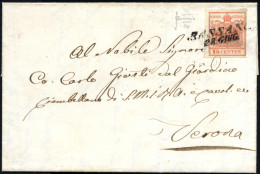 Cover 1850, Bassano, (SI Punti 9) Lettera Del 28.6.1850 Ventottesimo Giorno D'uso Per Verona Affrancata Con 15 C. Rosso  - Lombardije-Venetië