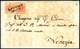 Cover 1850, Lettera Da Latisana (SI Punti 6) Del 25.10 Per Venezia Affrancata Con Due 15 C. Rosso I Tipo Carta A Mano, F - Lombardije-Venetië