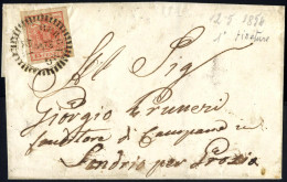 Cover 1854, Due Lettere Da Bergamo (D2P E D12A Punti 4 E 3) Del 4.8 Per Lovere E Del 12.5 Per Sondrio Affrancate Con 15  - Lombardo-Veneto