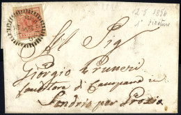 Cover 1854, Due Lettere Da Bergamo (D2P E D12A Punti 4 E 3) Del 4.8 Per Lovere E Del 12.5 Per Sondrio Affrancate Con 15  - Lombardo-Venetien