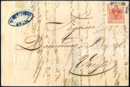 Cover 1850, Lettera Da Milano (SD I Punti 6) Del 2.6 Secondo Giorno D'uso Per Varese Affrancata Con 15 C. Rosso I Tipo P - Lombardo-Venetien