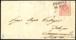 Cover 1850, Lettera Da Padova (SI Azzurrastro Punti 7) Del 18.6.1850 Diciottesimo Giorno D'uso Per Campoverardo Affranca - Lombardy-Venetia