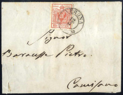 Cover 1850, Lettera Da Verona Del 12.6 Dodicesimo Giorno D'uso Per Camisano Affrancata Con 15 C. Rosso Carminio I Tipo P - Lombardo-Vénétie