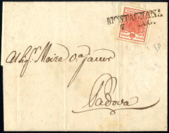 Cover 1851, Lettera Da Montagnana (SD Punti 6) Del 7.7 Per Padova Affrancata Con 15 C. Rosso Vermiglio Intenso II Tipo C - Lombardo-Venetien