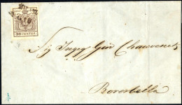 Cover 1850, Lettera Da Milano (SD I Punti 6) Del 12.6 Dodicesimo Giorno D'uso Per Roverbella Affrancata Con 30 C. Bruno  - Lombardo-Vénétie