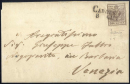 Cover 1850, Lettera Da Cadore (SD Punti 4) Del 8.6 Ottavo Giorno D'uso Per Venezia Affrancata Con 30 C. Bruno I Tipo Pri - Lombardo-Venetien