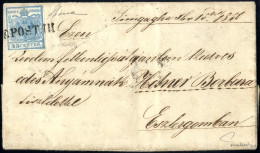 Cover 1850, F.POST.III (SD Punti R2) Lettera Da Senigallia Il 15.12 Per Esztergom (Austria) Affrancata Con 45 C. Azzurro - Lombardy-Venetia