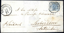 Cover 1850, Feldpost N°1 (C1 Punti 12) Lettera Da Bologna Il 13.11 Per Loebersdorf (Austria) Affrancata Con 45 C. Azzurr - Lombardo-Venetien