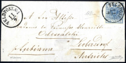 Cover 1852, Feldpost N°1 (C1 Punti 12) Lettera Da Bologna Il 6.11 Per Loebersdorf (Austria) Affrancata Con 45 C. Azzurro - Lombardo-Vénétie