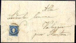 Cover 1859, Feldpost N°4 (C1 Punti R4) Lettera Da San Giorgio Il 27.5 Per Valeggio Affrancata Con 15 Soldi Azzurro II Ti - Lombardije-Venetië