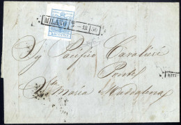 Cover 1850, Lettera Da Milano (R50 Punti 3) Del 5.12 Per St. Maria Maddalena Affrancata Con 45 C. Azzurro Chiaro I Tipo  - Lombardy-Venetia