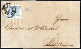 Cover 1856, Lettera Da Milano Del 7.10 Per Vienna (Austria) Affrancata Con 45 C. Azzurro Grigiastro Chiaro III Tipo Cart - Lombardije-Venetië