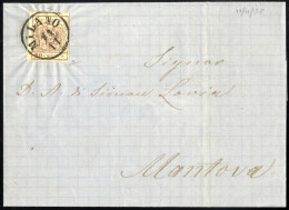 Cover 1858, Lettera Da Milano Del 11.11 Undicesimo Giorno Di Tolleranza Per Mantova Affrancata Con 30 C. Bruno II Tipo C - Lombardo-Vénétie