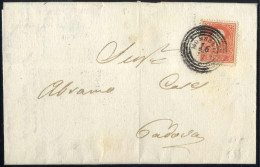 Cover 1858, Lettera Da Monselice Del 16.11 (primo Mese D'uso) Affrancato Con 5 S. Rosso I Tipo, Sass. 25 / 250,-+ - Lombardo-Veneto