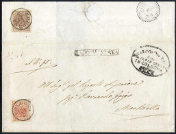 Cover 1853, Lettera Raccomandata Da Cologna (C1 + Raccomandata Punti 2+6) Del 21.5 Per Montebello Affrancata Con 15 C. R - Lombardije-Venetië