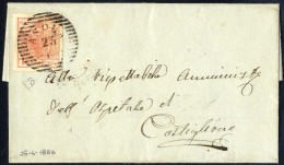 Cover Asola, (LO Punti 4) Lettera Del 25.6.1856 Per Castiglione Affrancata Con 15 C. Rosa Carta A Macchina, Firmata ED,  - Lombardo-Vénétie