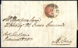 Cover Belgiojoso, C4 Punti 8, Lettera Del 18.6.1856 Per Milano Affrancata Con 15 C. Rosso III Tipo Carta A Macchina, Sas - Lombardo-Vénétie