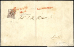 Cover Brescia, (Cor. Rosso Punti R4) Lettera Raccomandata Del 3.6.1850 Terzo Giorno D'uso Per Lonato Affrancata Con 30 C - Lombardo-Vénétie