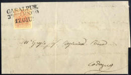 Cover Casalpus.terlengo, SD Punti 5, Lettera Del 17.6 Per Cologna Affrancata Con 15 C. Rosa III Tipo Carta A Macchina, S - Lombardy-Venetia