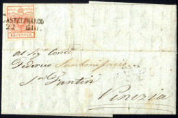 Cover Castelfranco, SD Lg. Punti 10, Lettera Del 22.6.1850 Ventiduesimo Giorno D'uso Per Venezia Affrancata Con 15 C. Ro - Lombardo-Vénétie