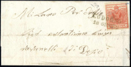 Cover Codogno, SD Azzurro Punti R3, Lettera Del 18.6.1850 Diciottesimo Giorno D'uso Per Desio Affrancata Con 15 C. Rosso - Lombardo-Vénétie