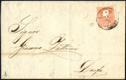 Cover Iseo, CO Punti 10, Lettera Del 14.5.1859 Per Darfo Affrancata Con 5 S. Rosso II Tipo, Firmata ED, Ex Provera, Sass - Lombardo-Venetien