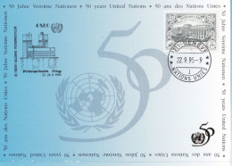 Nations Unies Genève. Carte Postale 1995 YT 290 Oblitéré 1er Jour - Cartes-maximum