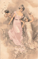 FANTAISIES - Femmes - Oiseaux Et Femmes Dans Les Nuages - Carte Postale Ancienne - Women