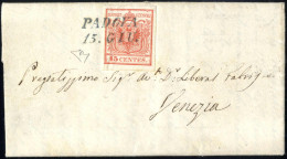 Cover Padova, SI Azzurro Punti 11, Lettera Del 15.6.1850 Quindicesimo Giorno D'uso Per Venezia Affrancata Con 15 C. Ross - Lombardo-Vénétie