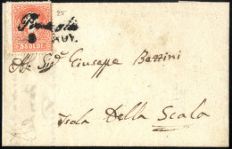 Cover Preseglie, Cor. Punti 11, Lettera Del 8.11.1858 Per Isola Della Scala Affrancata Con 5 S. Rosso I Tipo, Cert. Bott - Lombardo-Vénétie