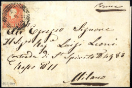 Cover Rho, (LOV Punti 12) Lettera Del 9.2.1859 Per Milano Affrancata Con 5 C. Rosso I Tipo, Cert. Enzo Diena, Sass. 25 / - Lombardo-Venetien