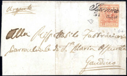 Cover Sarnico, Cor. Punti 10 (mese Nel Datario Capovolto), Lettera Del 31.1.1853 Per Gandino Affrancata Con 15 C. Rosa S - Lombardo-Vénétie