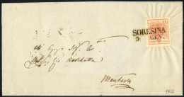 Cover Soresina, SD Punti 4, Lettera Del 5.1.1858 Per Mantova Affrancata Con 15 C. Rosa (stampa Secca) III Tipo Carta A M - Lombardo-Venetien