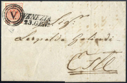 Cover Venezia, M, SI Punti 8, Lettera Del 23.1.1851 Per Este Affrancata Con 15 C. Rosso I Tipo Carta A Mano, Firmata ED, - Lombardy-Venetia