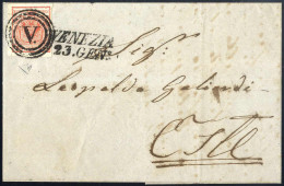 Cover Venezia, M, SI Punti 8, Lettera Del 23.1.1851 Per Este Affrancata Con 15 C. Rosso I Tipo Carta A Mano, Firmata ED, - Lombardo-Vénétie