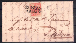 Cover 1850, 15 Cent., Rosso Vermiglio, Secondo Tipo, Su Lettera Da Venezia, Cert. Sorani (Sass. 4) - Lombardo-Vénétie