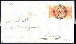 Cover 1850, 15 Cent. Rosa, Secondo Tipo, Coppia Su Lettera Da Belluno (Sass. 5 - ANK 3HII) - Lombardo-Venetien