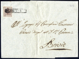 Cover 1850, 30 Cent. Primo Tipo, Su Lettera Da Milano 1.3.1853 (Sass. 7 - ANK 4HI) - Lombardo-Vénétie