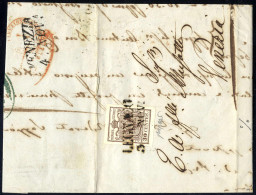 Cover 1850, 30 Cent. Bruno, Primo Tipo - Prima Tiratura, Su Lettera Da Legnago, Firm. Caffaz (Sass. 7b - ANK 4HI Erstdru - Lombardo-Vénétie
