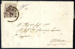 Cover 1850, 30 Cent. Bruno Cioccolato Su Lettera Da Brescia, Firm. Sorani (Sass. 9b - ANK 4HIII) - Lombardy-Venetia