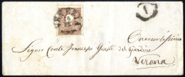 Cover 1858, 10 Soldi Bruno, Primo Tipo, Su Lettera Da Venezia (Sass. 26 - ANK 10I) - Lombardo-Venetien