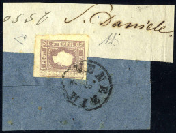 Piece 1859, (1,05 S.) Lilla Grigio Su Frammento Di Fascetta Annullato Venezia 8.4., Certificato Enzo Diena, Sass. 9 - Lombardo-Vénétie