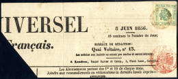 Cover 1853, 2 Kr. Verde Scuro Su Grande Frammento Di Testata Di Giornale, (Sass. 1 ANK 1) - Lombardo-Vénétie