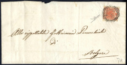 Cover "ROMANO 4 / 12", Annullo LOV Su 15 Cent. Rosso Su Lettera Per Bolgare (Sass. 6 - 7P.) - Lombardy-Venetia