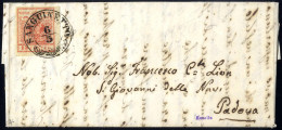 Cover "SANGUINETTO 6 / 5", Annullo 2CO Su 15 Cent. Rosso Su Lettera Per Padova (Sass. 4P.) - Lombardo-Venetien