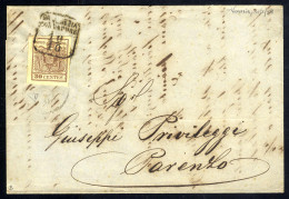 Cover "Venezia", "DA VENEZIA / COL VAPORE / 10 / 10", Annullo Marittimo Del II° Tipo Su 30 Cent., Carta A Macchina, Su L - Lombardo-Vénétie