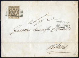 Cover 1852, 25 Cent. Camoscio Chiaro, Senza Punto Dopo Le Cifre, Su Lettera Della Seconda Distanza Da Reggio 19.4.1857 P - Modène