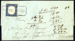 Cover "Pievepelago" In Cartella Del 13.8.60 Su Lettera Affrancata Con 20 C. Azzurro Scuro Della IV Di Sardegna, Punti 9, - Modène